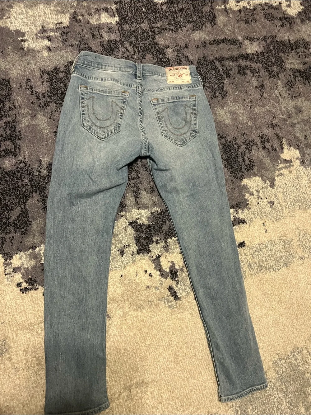 True Religion Men's Light Blue Relaxed Jeans